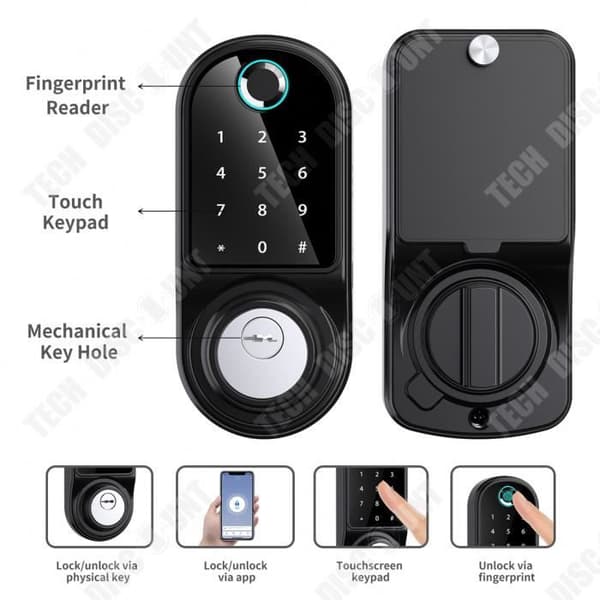 TD® APP Lösenord Fingeravtryck Smart Lock Deadbolt Automatiskt lås inomhus hotelllägenhetslås