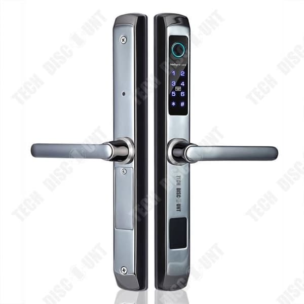 TD® 3CM fingeravtryckslås med smal ram i aluminium, dörr med högt och lågt handtag