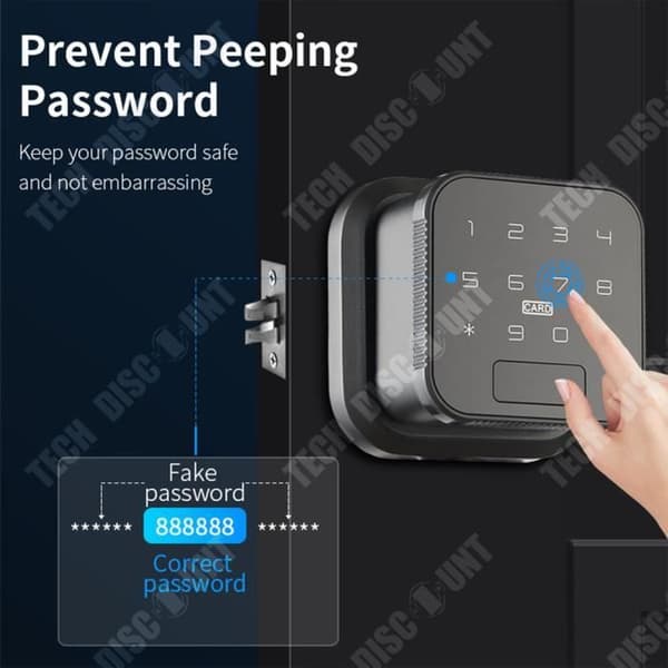 TD® Fingeravtryckslås lösenord dörrlås sovrummet trädörrlås smart dörrlås sfäriskt