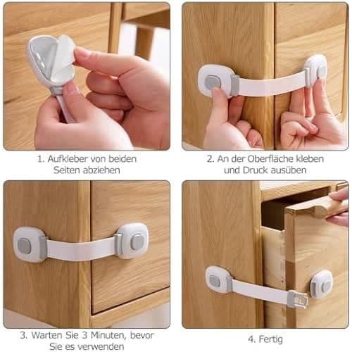 Baby Safety Door Block - BillyBath - 6 delar - Vit - Baby Protection Home
