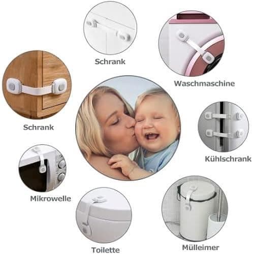 Baby Safety Door Block - BillyBath - 6 delar - Vit - Baby Protection Home