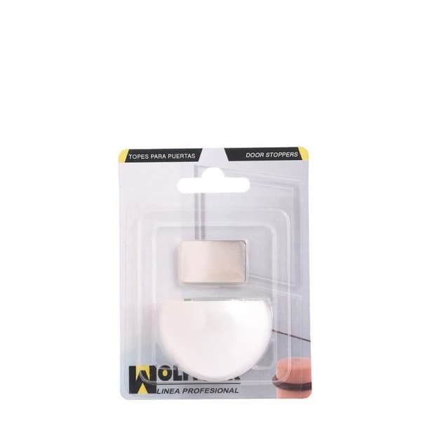 Tope Puerta Adhesive med Imán Retenedor White