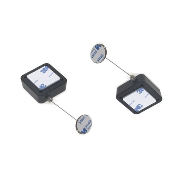 INF Tyverisikring Pull Box Sort - 2m kabel med lås og rund hætte