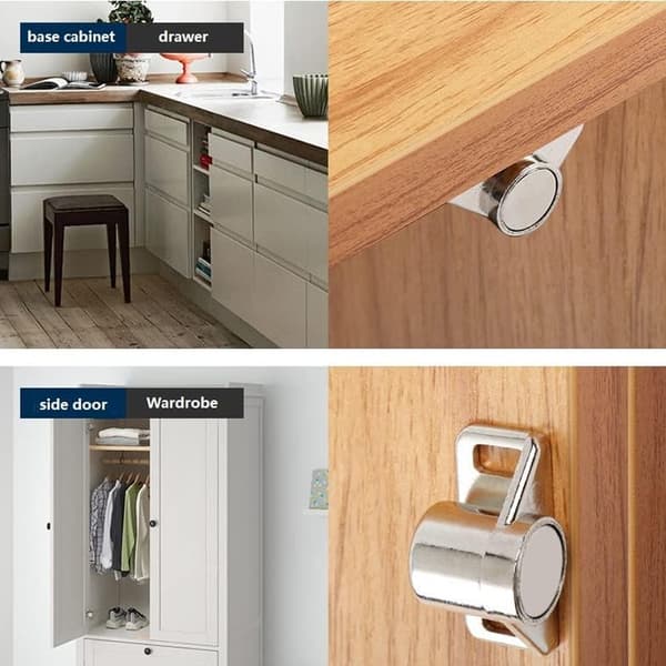 2 kpl magneettilukot sinkkiseoksesta valmistettu magneettikaappi yksiovinen magneettinen kaappi vitriinin kaappi kaapin ovi helppo asennus (ase musta)