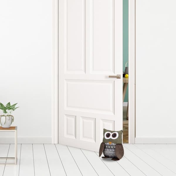 Relaxdays Owl Dörrstopp Dörrstopp Uggla Dörrkil Tyg Sand Dörrstopp HxBxD: 24 x 14 x 14 cm, Brun