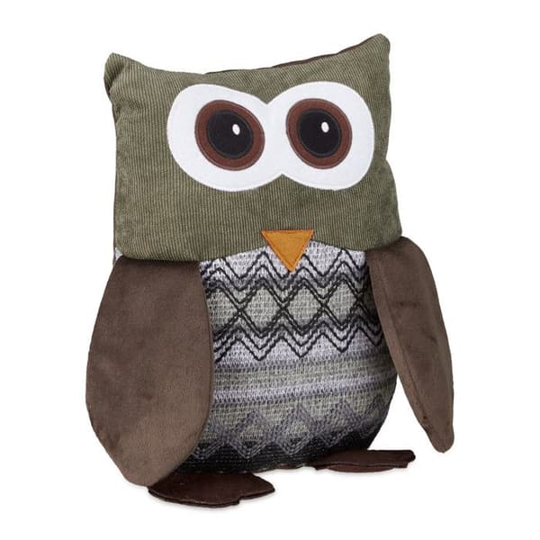 Relaxdays Owl Dörrstopp Dörrstopp Uggla Dörrkil Tyg Sand Dörrstopp HxBxD: 24 x 14 x 14 cm, Brun
