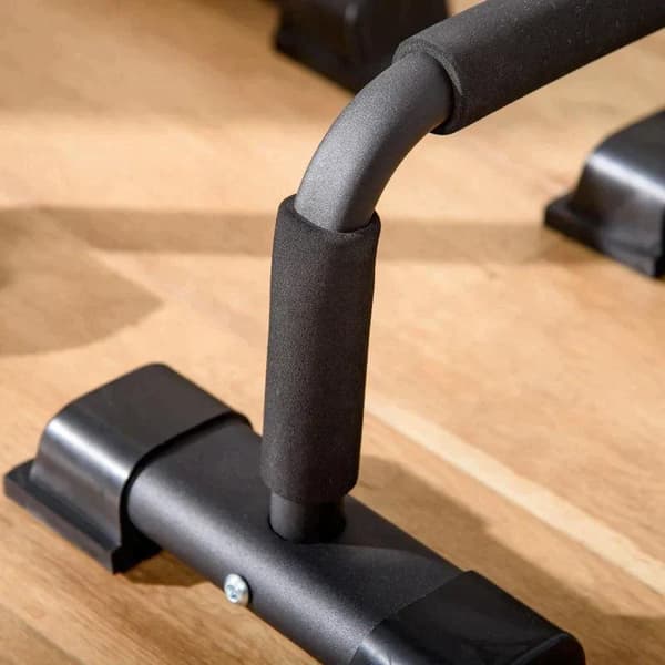 Rootz Push-up Bars - Sæt med 2 - Træning hjemme, på kontoret, i fitnesscentret eller udendørs - Stål - Sort - 36 x 25 x 20 cm