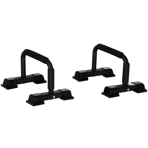 Rootz Push-up Bars - Sæt med 2 - Træning hjemme, på kontoret, i fitnesscentret eller udendørs - Stål - Sort - 36 x 25 x 20 cm