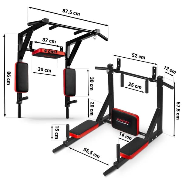 Väggmonterad utdragbar stång med ryggstöd NS-319
