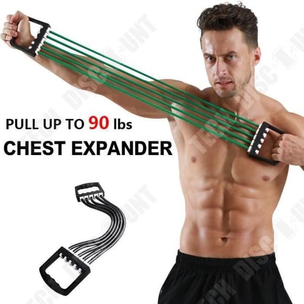 TD® Fitness Accessories - Bodybuilding, Sports Chest Expander Gummi Elastic Rope Fitness Training Rep - Grön typ (zm80