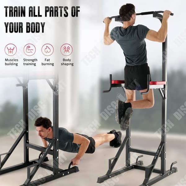 TD® Pull Up Bar Roman Chair Power Tower Workout Arm Flexion Station Pull Up Styrketräningsstation för hemmaträning Legerat stål