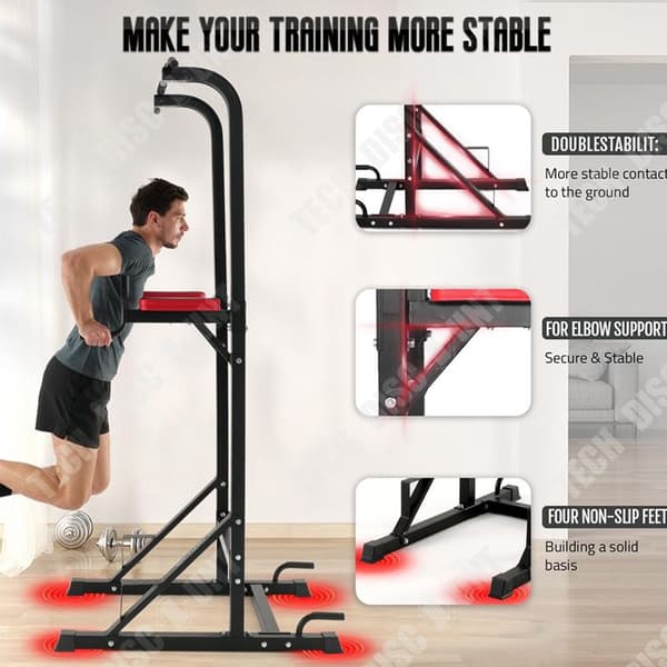 TD® Pull Up Bar Roman Chair Power Tower Workout Arm Flexion Station Pull Up Styrketräningsstation för hemmaträning Legerat stål