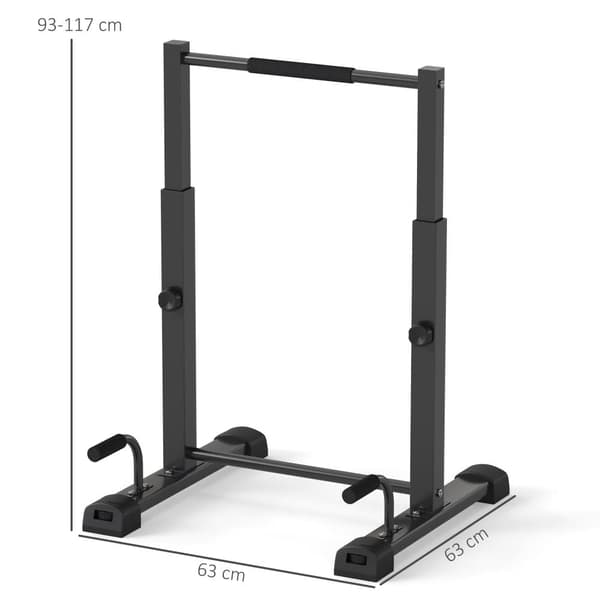 Dip Station, 65x63x93-117 cm, Musta