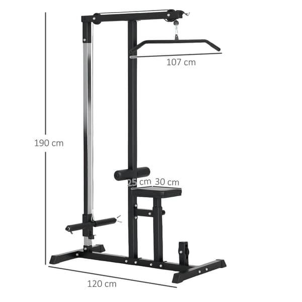 Multifunktionel Fitness Station, 107x120x190 cm, Sort