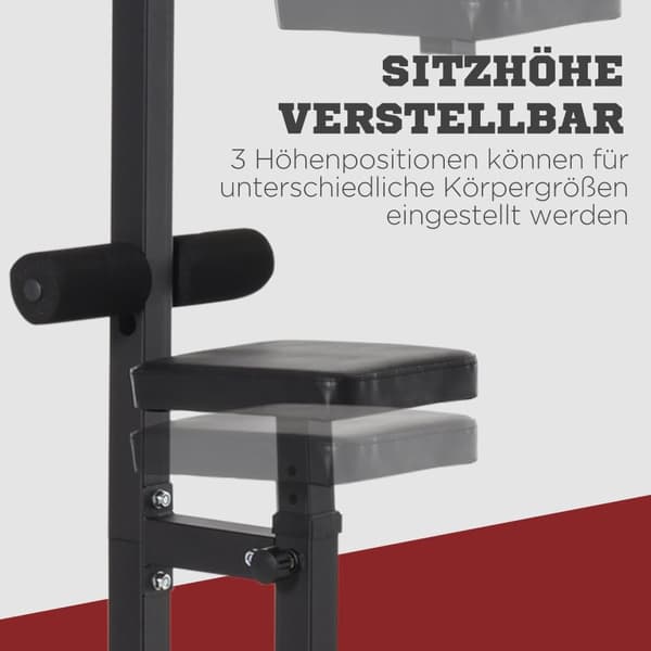 Multifunktionel Fitness Station, 107x120x190 cm, Sort