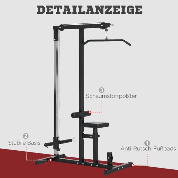 Multifunktionel Fitness Station, 107x120x190 cm, Sort