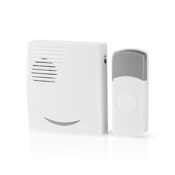 Nedis Trådløs ringeklokke Set | Batteri drevet | 3 V DC | 1x CR2032 | Volum: 80 dB | Signalområde (siktelinje): 300 m | IP44 | 36 Melodier | 1 Mottake