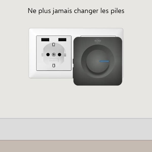 ELRO DB3000 trådlös dörrklocka - Plug-in mottagare - 64 melodier - Trådlöst avstånd: 300m - Svart