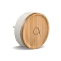 Miniatyrbild 5 av 6: Bambu 80 (= diameter) x 70 mm (d) trådlös batterilös miljövänlig ringsignal 100 % återvunnen grå plast och 100 % bambu fram