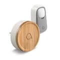 Miniatyrbild 1 av 6: Bambu 80 (= diameter) x 70 mm (d) trådlös batterilös miljövänlig ringsignal 100 % återvunnen grå plast och 100 % bambu fram