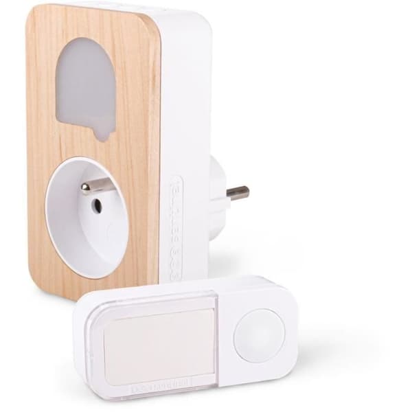 Trådlös och batterifri ringsignal med integrerat uttag - SCS SENTINEL - CSF0105 - SONE + Cozy - 25 melodier