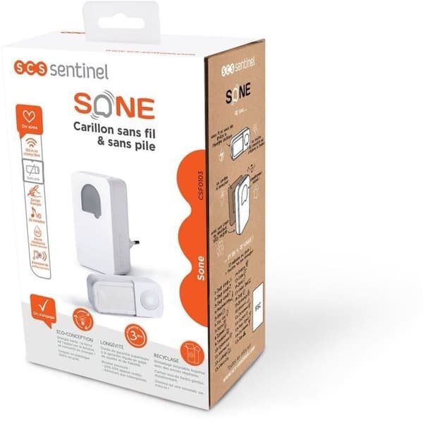 Trådlös och batterifri ringsignal - SCS SENTINEL - SONE - 25 melodier