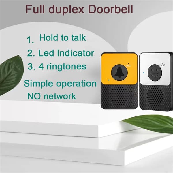 D30 Wireless Voice Intercom Dørklokkelydstyrke Justerbar To-vejs Talk
