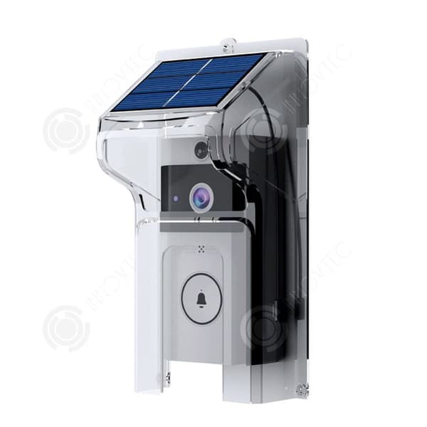 INN Trådlös dörrklocka 3600mAh visuell dörrklocka med solenergi 720x1280 HD-kvalitet röstintercom Wi-Fi 2,4G PIR-sensor