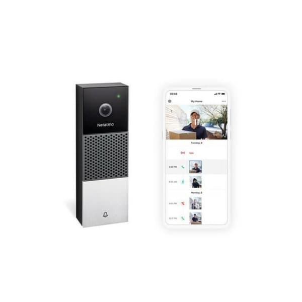 WiFi Smart Video Doorbell - NETATMO - Batteri - Vit - Homekit, Alexa och Google-kompatibel