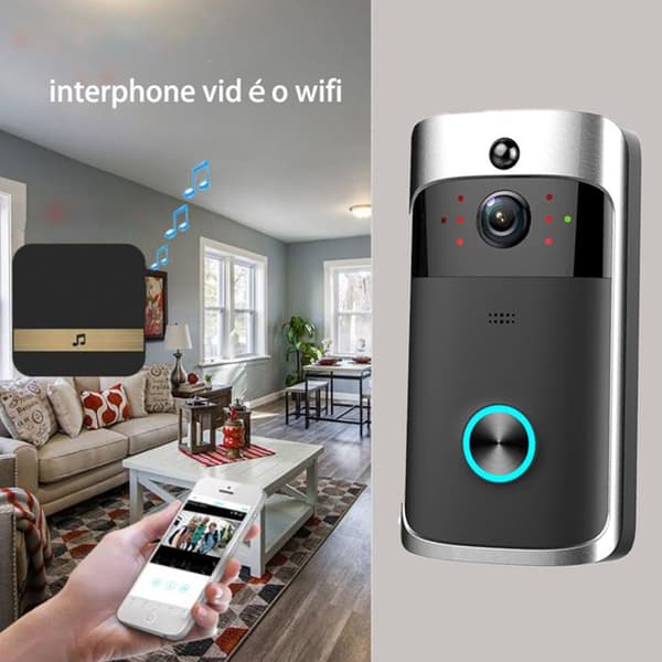 Smart WiFi trådlös videodörrklocka - TEKNISK RABATT - Röstintercom - Night vision - 166° - 48 dB