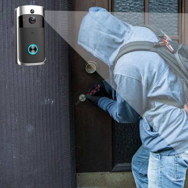 Smart WiFi trådlös videodörrklocka - TEKNISK RABATT - Röstintercom - Night vision - 166° - 48 dB