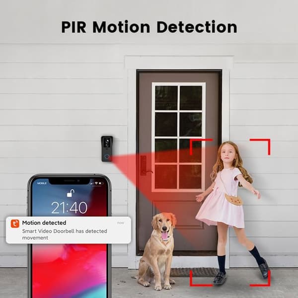 TD® Smart Video Doorbell 1080P Trådlös Vattentät 5G Intercom Dual Frequency WIFI Night Vision