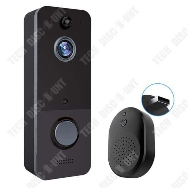 TD® Wireless HD WIFI videodörrklocka, mobilapp, röstintercom, rörelsedetektionsdörrklocka, övervakningsdörrklocka