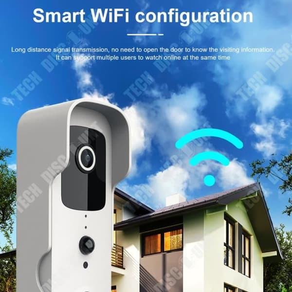 TD® Tuya lågeffektsdörrklocka med högupplöst mörkerseende trådlös dörrklocka smart visuell intercom cat eye-dörrklocka