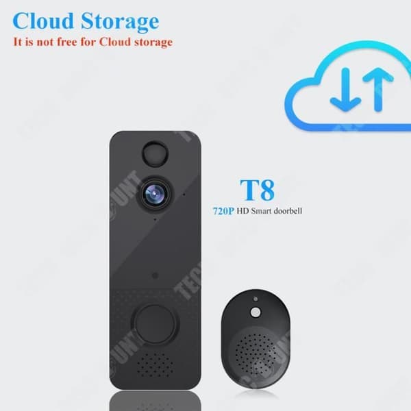 TD® Videodörrklocka Lågeffekt WIFI Trådlös dörrklocka HD Night Vision Bare Storage Smart dörrklocka