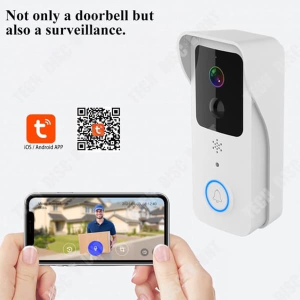 TD® 5G Dual Frequency Visual Smart Doorbell WIFI Trådlös dörrklocka Night Vision HD Intelligent Cloud Storage Rings