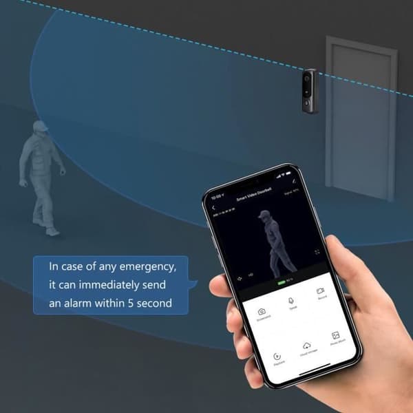 Trådlös WIFI lågeffekt video dörrklocka fjärrövervakning smart video intercom övervakning video dörrtelefon video dörrklocka
