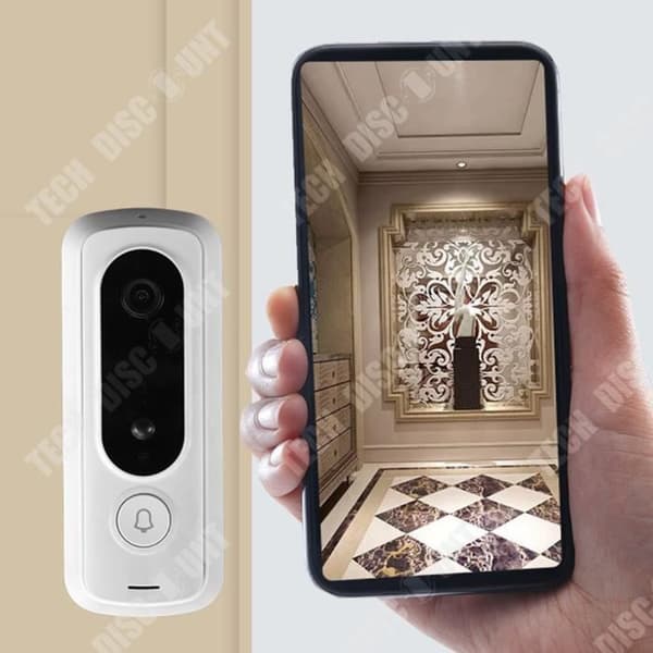 TD® Tuya dörrklocka 1080P trådlös WIFI smart visuell intercom dörrklocka tuya elektronisk kattöga ingen stansning mi dörr