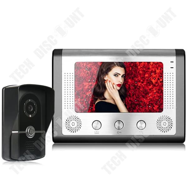 TD® Dörrklocka 7-tums HD Visual Doorbell Night Vision Regntät IP55 1000 Line One-to-One Visual Intercom
