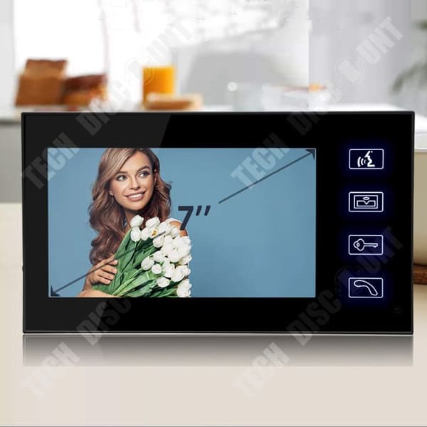 TD® Dörrklocka 7 tum trådbunden färg visuell dörrklocka en nyckel upplåsning villa set intelligent intercom dörrklocka svart