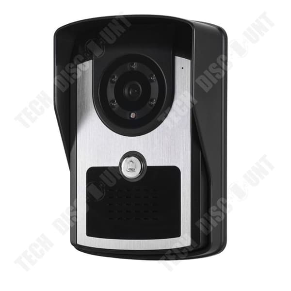 TD® Dörrklocka 7-tums visuell dörrklocka Intercom Säkerhetstelefon Övervakning Night Vision Vattentät dörrklocka Svart
