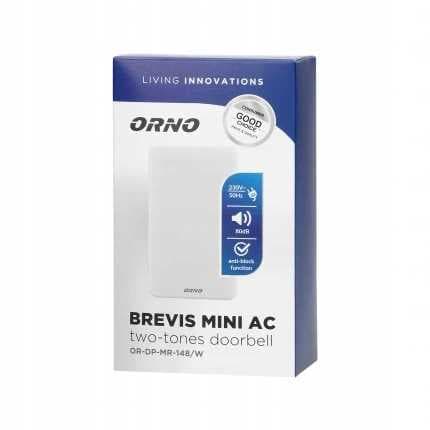 Brevis Mini 230V To-Tonet Gongklokke, Hvid