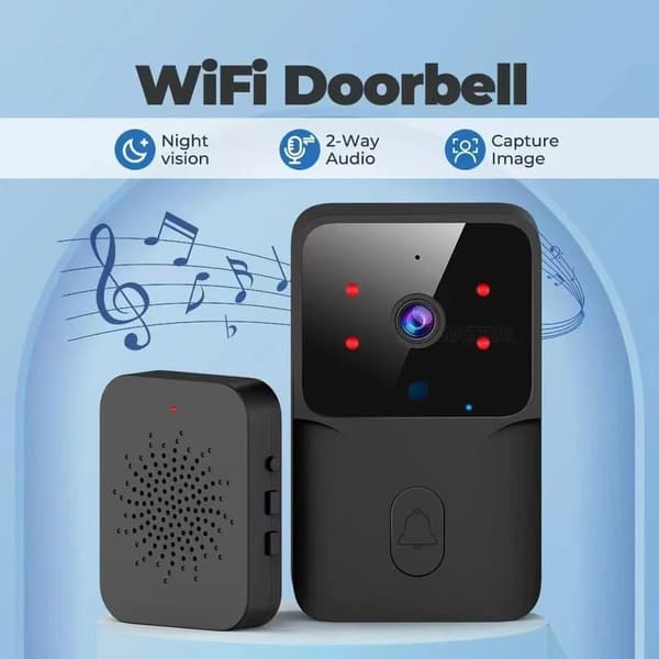 Smart trådløs dørklokke med kamera og WiFi