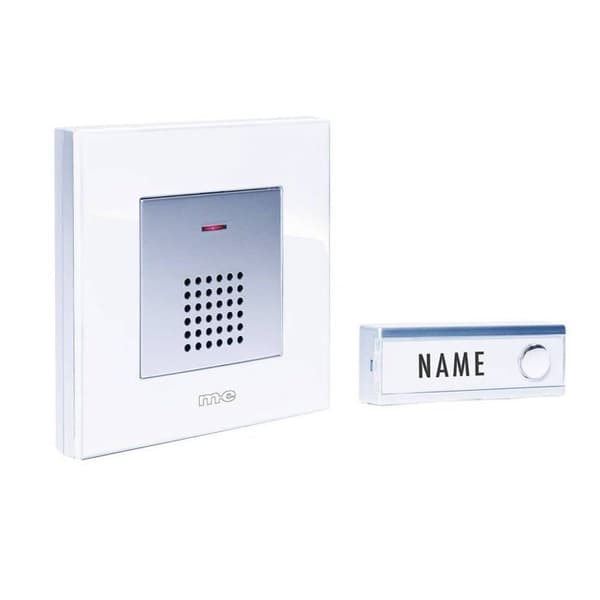 Komplett set för trådlös dörrklocka m-e modern-electronics FG5.2 200 m vit, silver