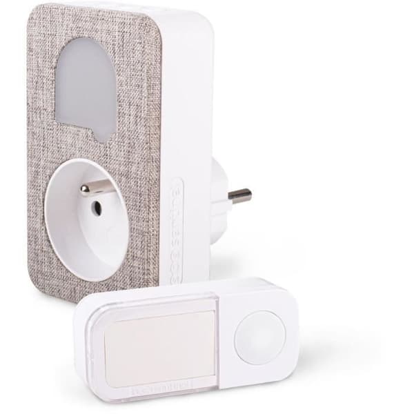 Dørklokke - SCS SENTINEL - SONE + Stylish - CSF0108 - Trådløs & batterifri - Integreret stikkontakt