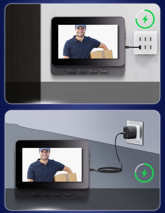OBOSOE Smart Trådløs Dørklokke med To-Vejs Video Intercom, Display og Hukommelseskort