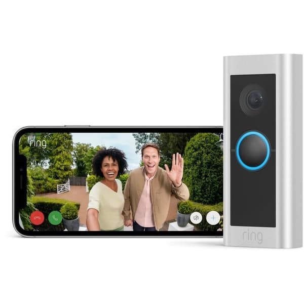 Ring video dörrklocka pro 2 trådbunden (Video Doorbell Pro 2) + strömadapter | Ansluten dörrklocka med HD-videokamera, larmdetektering