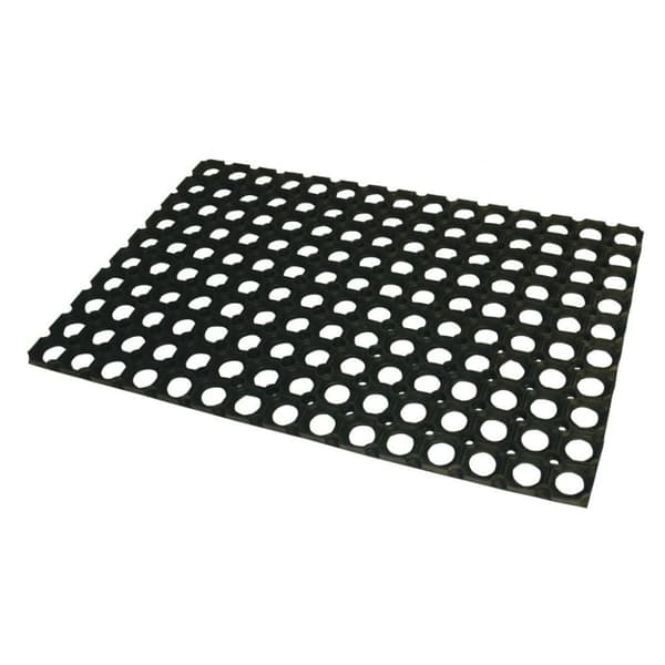 JVL Rondo Rubber Ring Door Mat Black 40 x 60cm