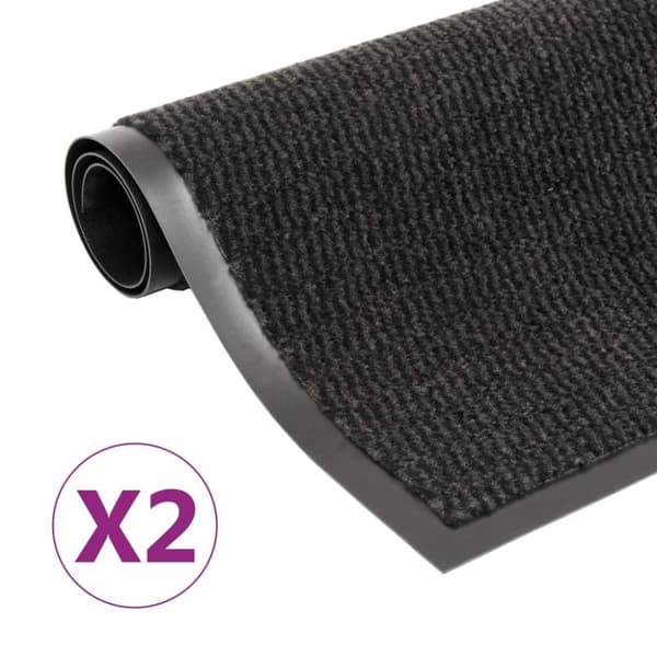 vidaXL Kuramatot 2 kpl suorakulmainen nukkapinta 60x90 cm musta