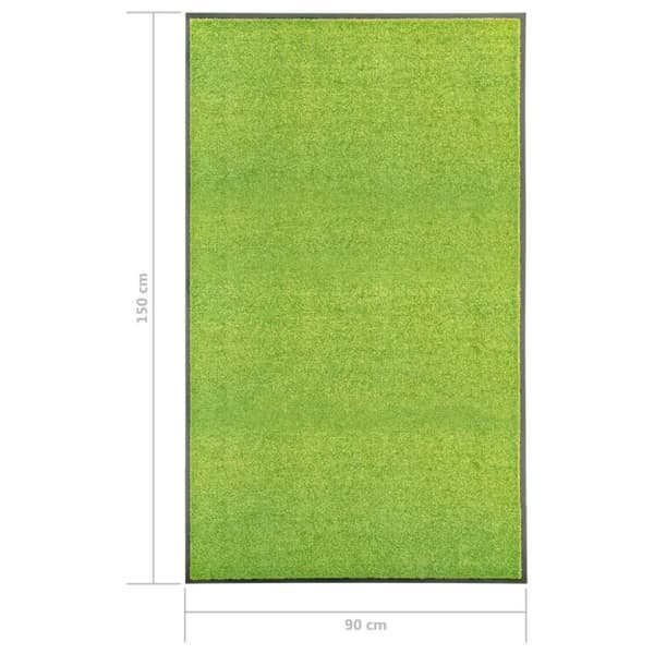 vidaXL Dörrmatta tvättbar grön 90x150 cm
